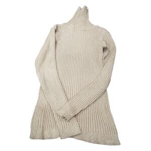 Lew Magram Pull over Gold Glitter Turtleneck Sz M